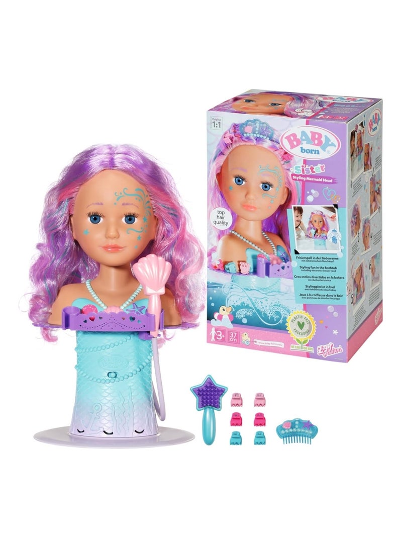 BABY Born Sister - Tête de sirène à coiffer Violet - Kiabi