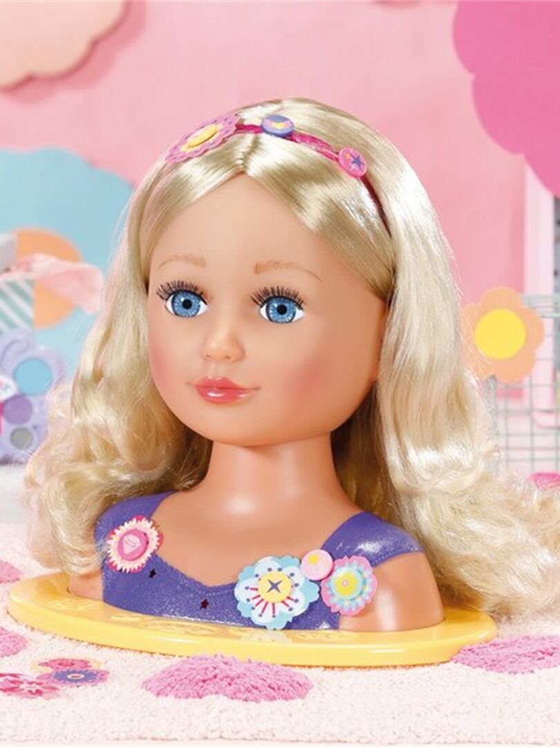 Barbie Tête à coiffer, cheveux blonds, 20 accessoires colorés