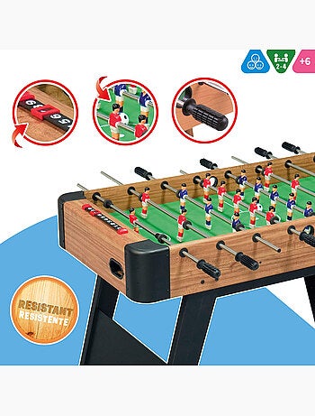 Baby-foot en bois avec pieds 121x61x81 cm cb games
