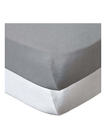 Babycalin - 2 draps housse berceau 83x50 cm bio - Blanc Gris