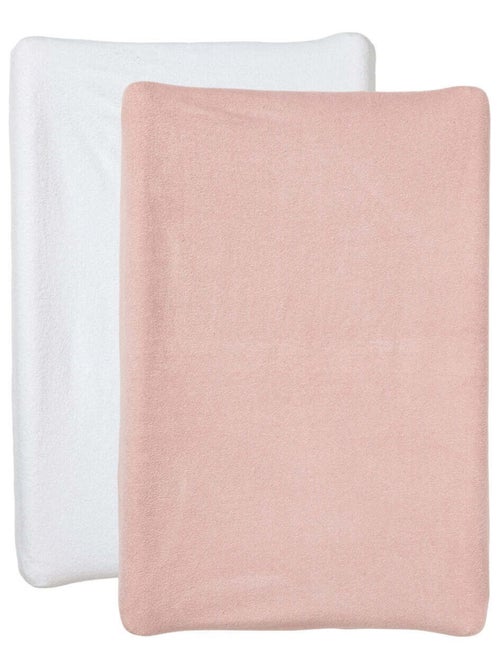Babycalin - 2 Housses pour matelas à langer Blanc / Rose - Eponge - Housse matelas à langer 50x70 cm - Kiabi Babycalin - 2 Housses pour matelas à langer Blanc / Rose - Eponge - Housse matelas à langer 50x70 cm - Kiabi