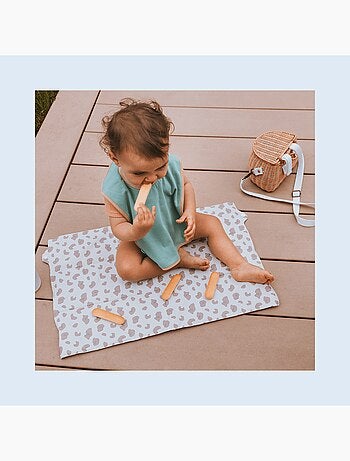 Babycalin - 3 bavoirs bébé éponge 6 mois - Unis constrastés