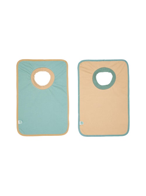 Babycalin - 3 bavoirs bébé éponge 6 mois - Unis constrastés - Kiabi