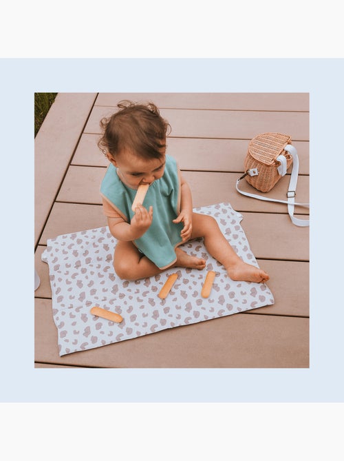 Babycalin - 3 bavoirs bébé éponge 6 mois - Unis constrastés - Kiabi