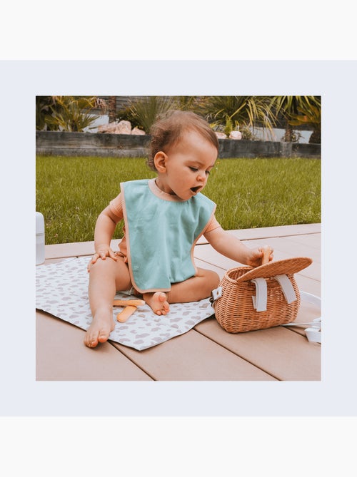Babycalin - 3 bavoirs bébé éponge 6 mois - Unis constrastés - Kiabi