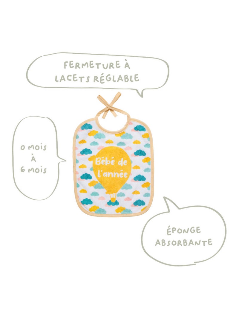 Babycalin - 5 bavoirs naissance Love Family - Bavoir bébé à lacets 20x25 cm Multicolore - Kiabi