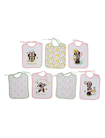Babycalin - 7 Bavoirs bébé Naissance 20x25 cm en éponge Happy Mickey