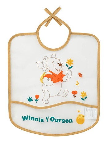 Babycalin - Bavoir 6 mois imperméable avec poche 28x32 cm - Winnie Retro