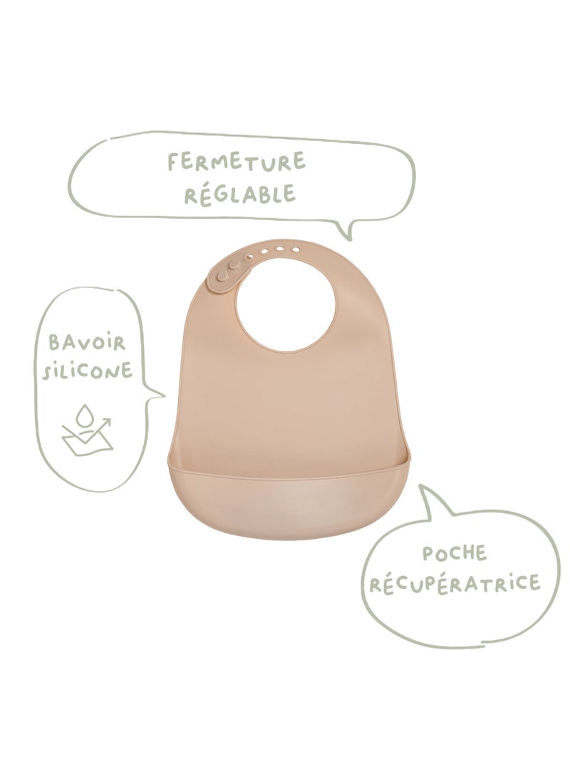 Babycalin - Bavoir bébé silicone 6 mois Marron - Kiabi