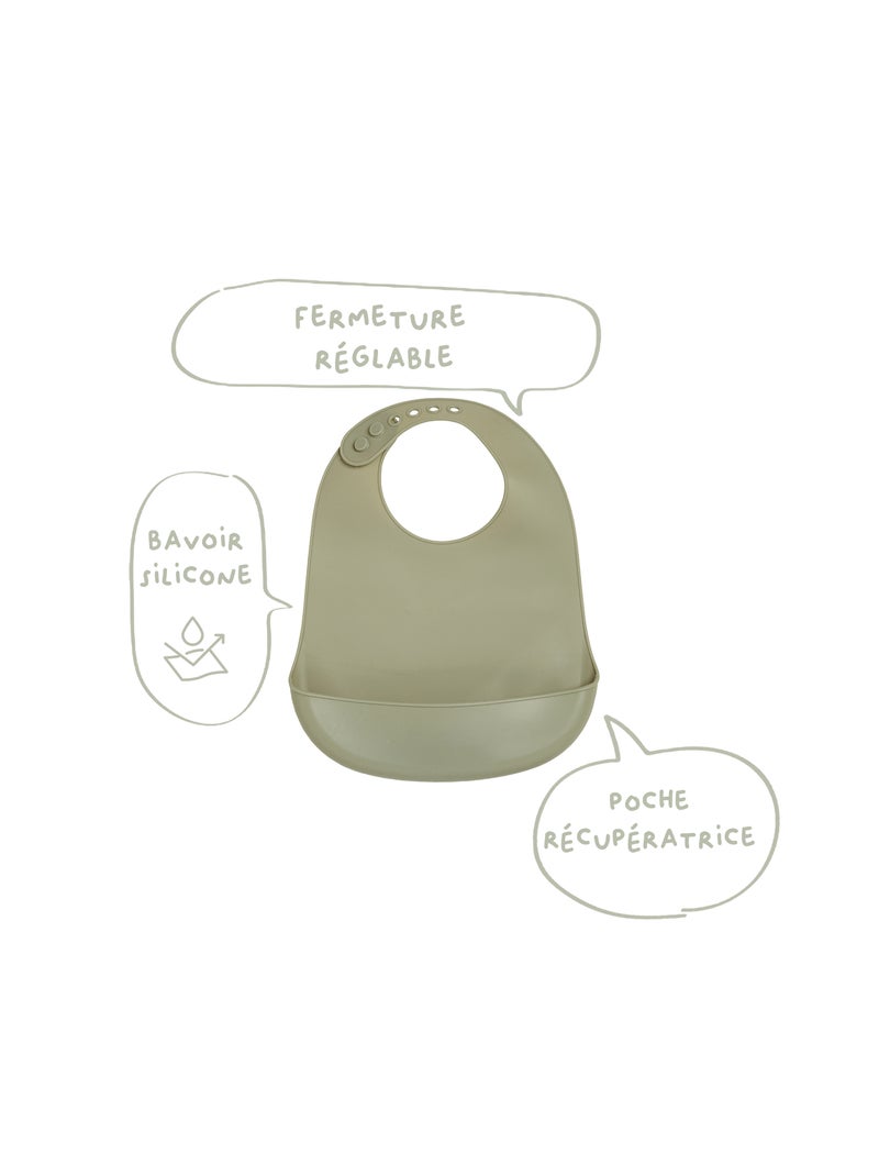 Babycalin - Bavoir bébé silicone 6 mois Vert - Kiabi