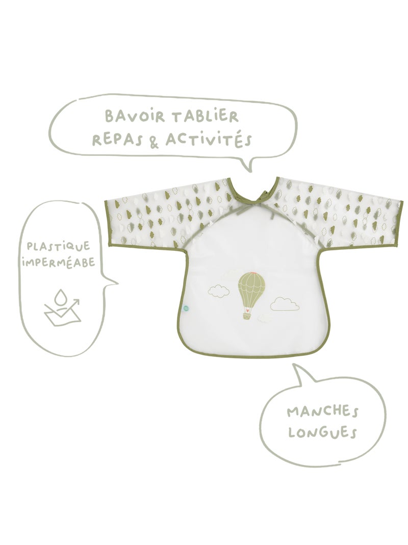 Babycalin - Bavoir tablier 12 mois - Montgolfière Vert - Kiabi