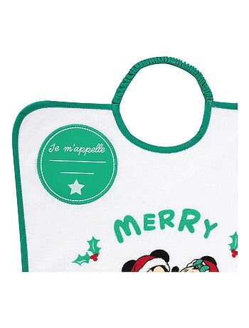 Babycalin - Cape de bain 80x80 cm velours Noël - Mickey&Minnie Jingle All The Way