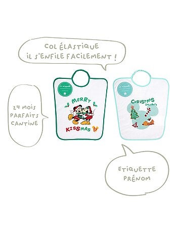 Babycalin - Cape de bain 80x80 cm velours Noël - Mickey&Minnie Jingle All The Way