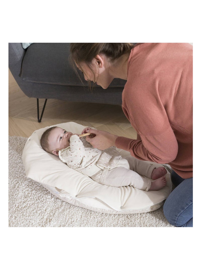 Babycalin - Coussin d'allaiement et de grossesse BabySwitch 5 en 1 - Plumes Beige - Kiabi