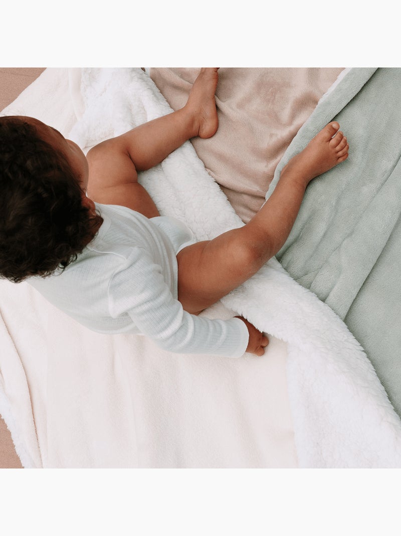 Babycalin - Couverture bébé bi-matière ultra douce Beige - Kiabi