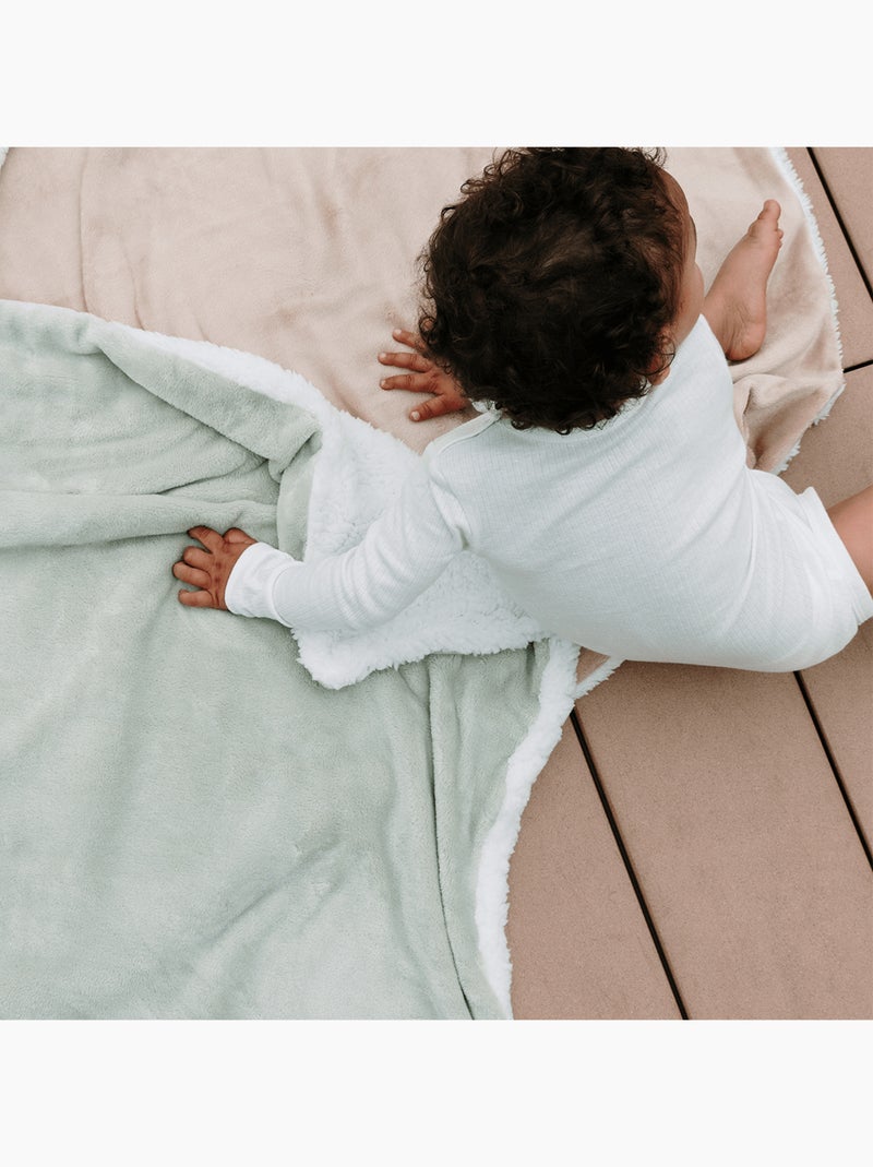 Babycalin - Couverture bébé bi-matière ultra douce Marron - Kiabi
