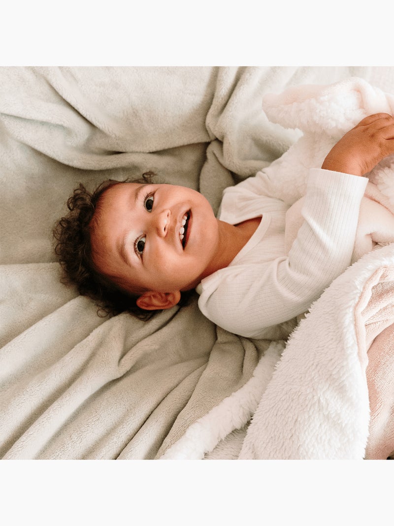 Babycalin - Couverture bébé bi-matière ultra douce Vert - Kiabi