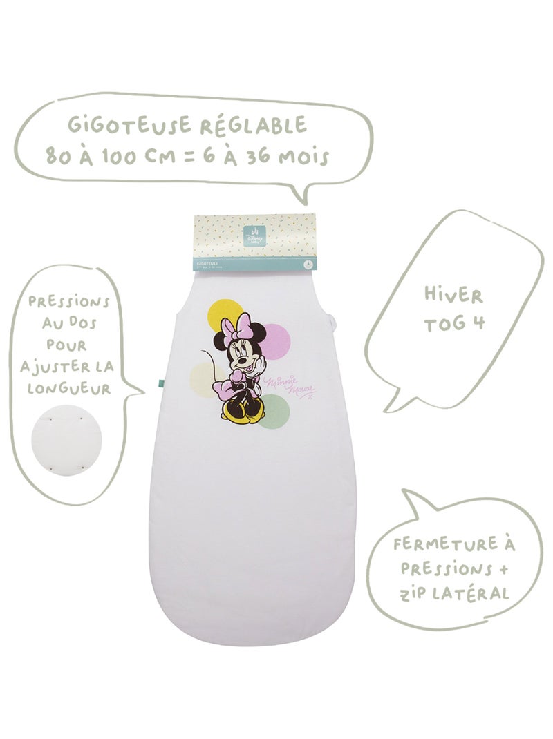 Babycalin - Gigoteuse 6-36 mois hiver 100 cm - Gigoteuse TOG 4 - Happy Minnie Blanc Violet - Kiabi