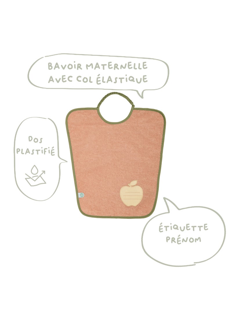 Babycalin - Lot de 2 bavoirs maternelle éponge avec étiquette prénom Jaune - Kiabi
