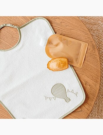 Babycalin - Lot de 2 bavoirs maternelle éponge avec étiquette prénom