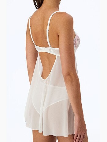 Babydoll à broderie cassée, à armatures et motif nœuds penti