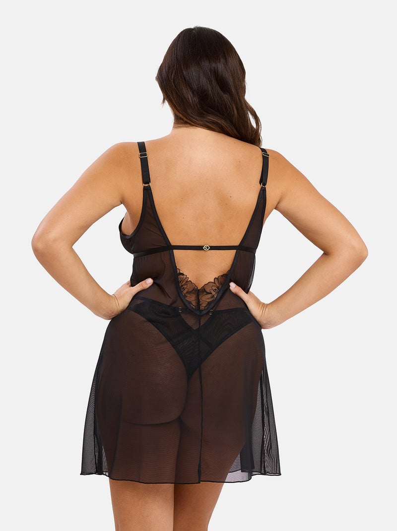 Babydoll Deva Sans Complexe Noir Beige - Kiabi