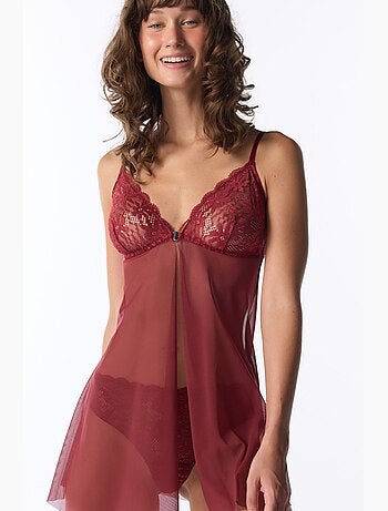 Babydoll femme en dentelle penti