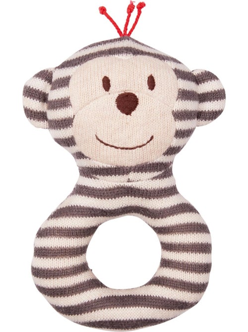 BabyGlück Hochet Anneau Singe Gris - Kiabi