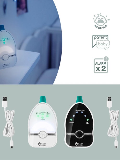 Babyphone Audio Easy Care - Veilleuse inclus - 500 mètres 'Babymoov' - Kiabi