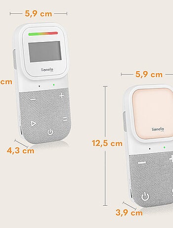 Babyphone audio LIONELO Babyline 2.3 - Communication bidirectionnelle - 10h sans fil - Température