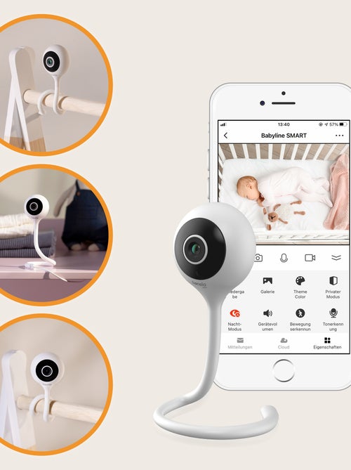 Babyphone LIONELO Babyline Smart - HD - WiFi - Audio Bidirectionnel - Vision nocturne - USB - Kiabi