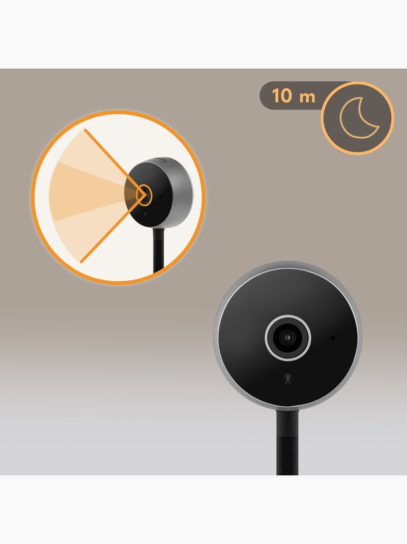 Babyphone LIONELO Babyline Smart - HD - WiFi - Audio Bidirectionnel - Vision nocturne - USB Noir - Kiabi