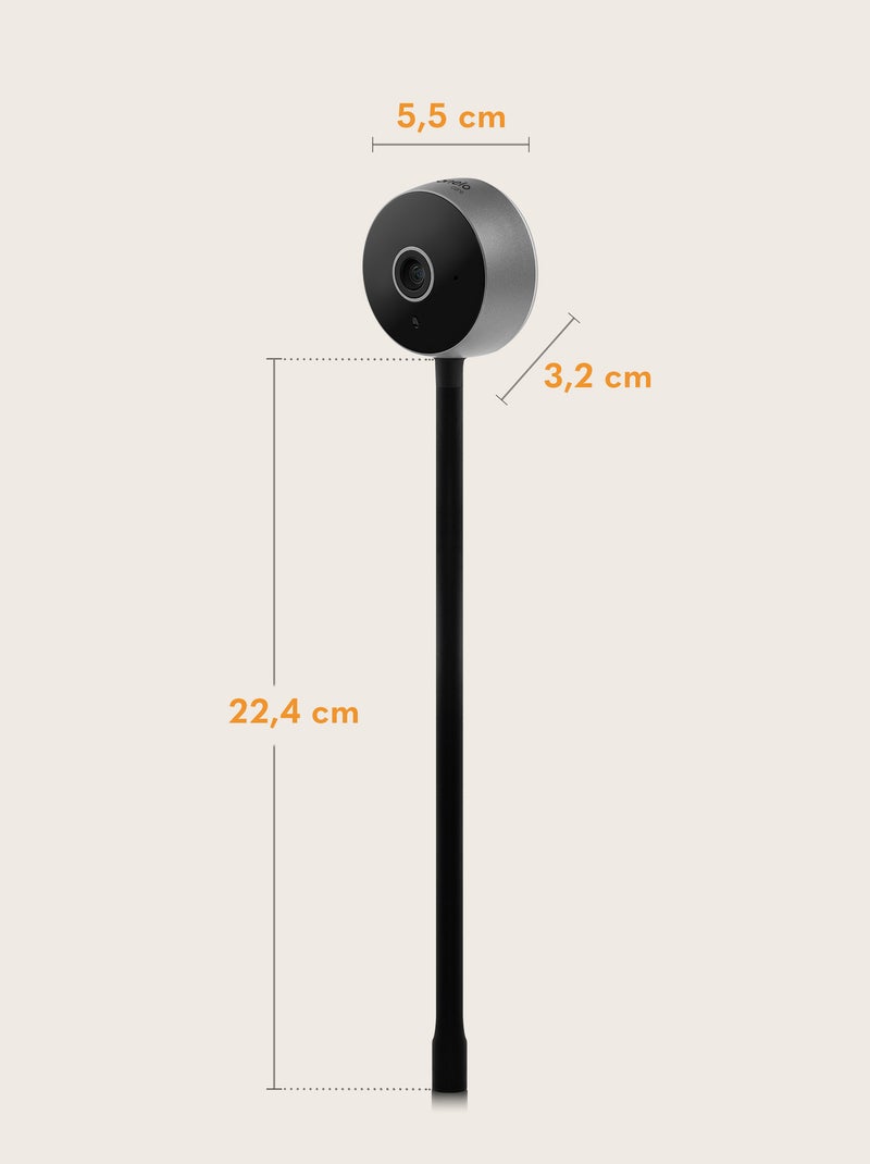 Babyphone LIONELO Babyline Smart - HD - WiFi - Audio Bidirectionnel - Vision nocturne - USB Noir - Kiabi