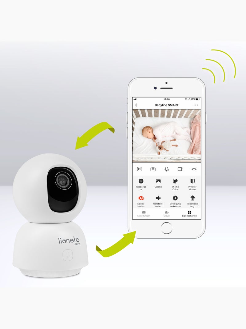 Babyphone LIONELO Babyline View - HD - Audio Bidirectionnel - Vision nocturne Blanc Vert Noir - Kiabi