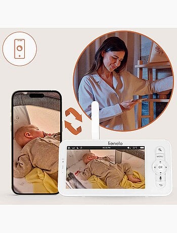 Babyphone sans fil LIONELO Babyline 9.2 AI - Détection tête couverte - Moniteur - Application mobile