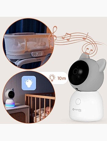 Babyphone sans fil LIONELO Babyline 9.2 AI - Détection tête couverte - Moniteur - Application mobile