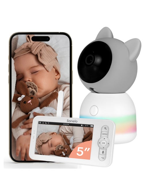 Babyphone sans fil LIONELO Babyline 9.2 AI - Détection tête couverte - Moniteur - Application mobile - Kiabi