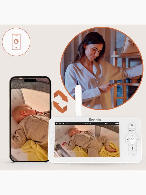 Babyphone sans fil LIONELO Babyline 9.2 AI - Détection tête couverte - Moniteur - Application mobile - Kiabi