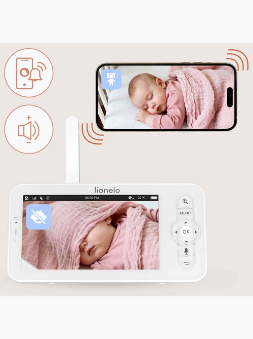 Babyphone sans fil LIONELO Babyline 9.2 AI - Détection tête couverte - Moniteur - Application mobile - Kiabi