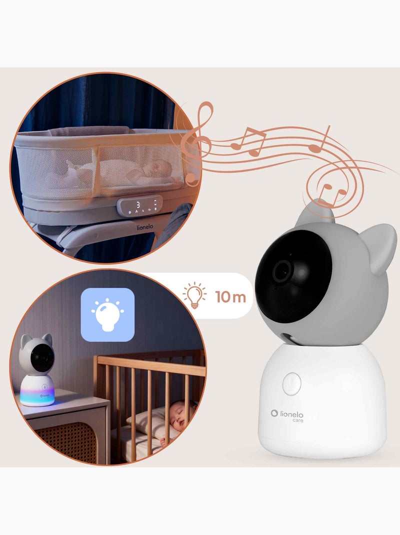 Babyphone sans fil LIONELO Babyline 9.2 AI - Détection tête couverte - Moniteur - Application mobile Blanc - Kiabi