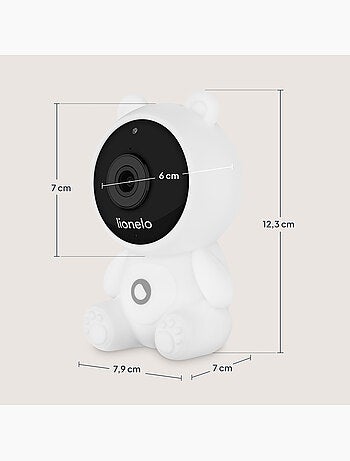 Babyphone vidéo lionelo babyline 2.0 - wifi - audio bidirectionnel - vision nocturne - berceuses