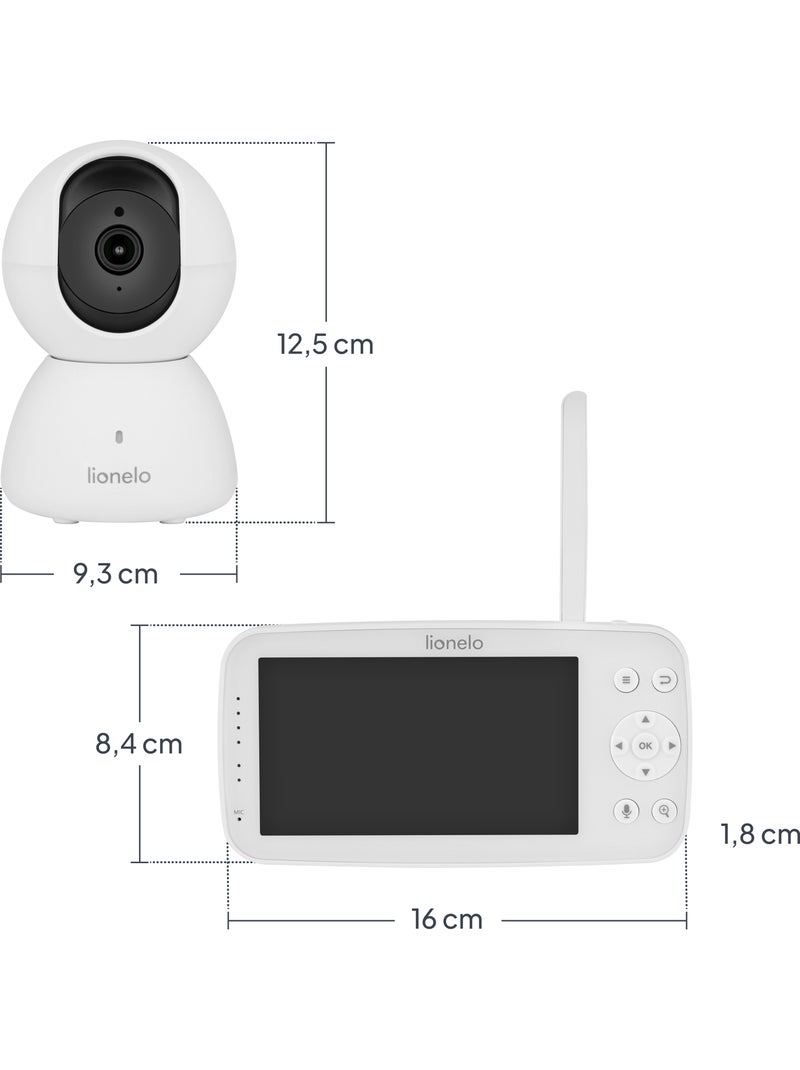 Babyphone vidéo LIONELO Babyline 8.4 - Moniteur - Application mobile - Portee 300 m Blanc - Kiabi