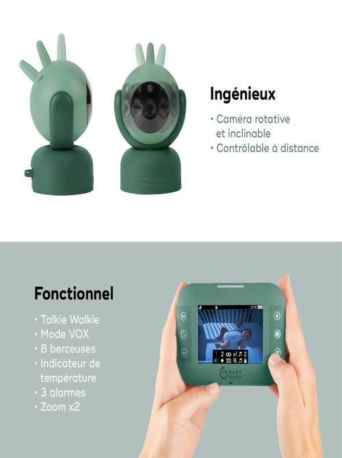 Babyphone vidéo multifonctions Yoo Twist avec caméra rotative 'Babymoov' - Kiabi
