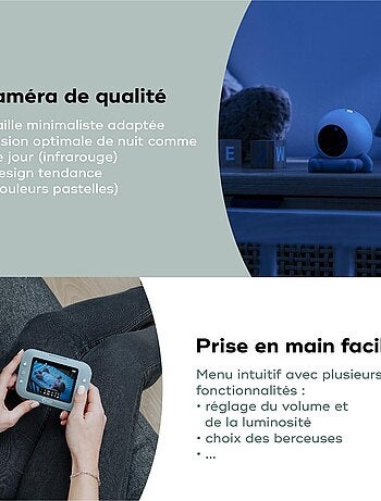 Babyphone vidéo nomade, grand écran, rechargeable Yoo Roll 'Babymoov'