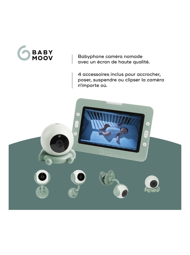 Babyphone vidéo nomade rechargeable yoo go+ hd 'babymoov' Vert - Kiabi