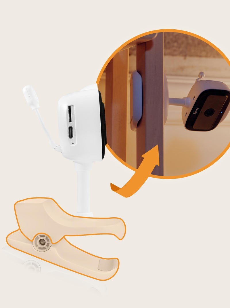 Babyphone vidéo sans fil - LIONELO Babyline Go - Jusqu'à 5 heures - Clip de fixation Blanc Blanc Noir - Kiabi
