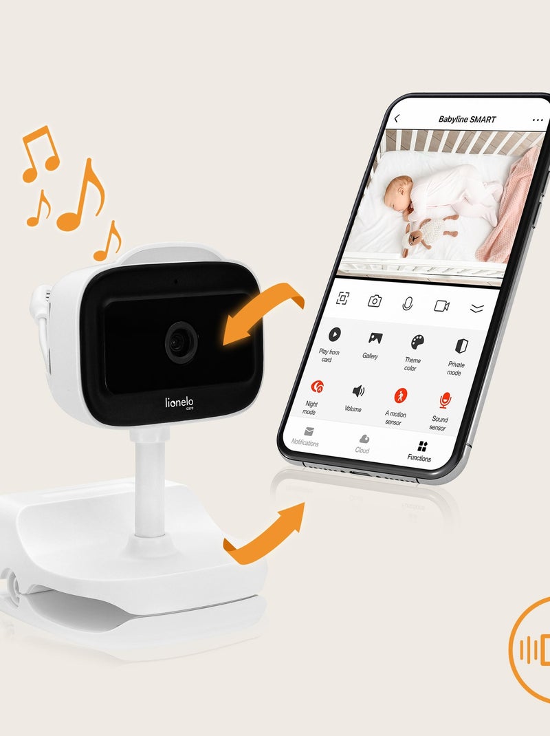 Babyphone vidéo sans fil - LIONELO Babyline Go - Jusqu'à 5 heures - Clip de fixation Blanc Blanc Noir - Kiabi