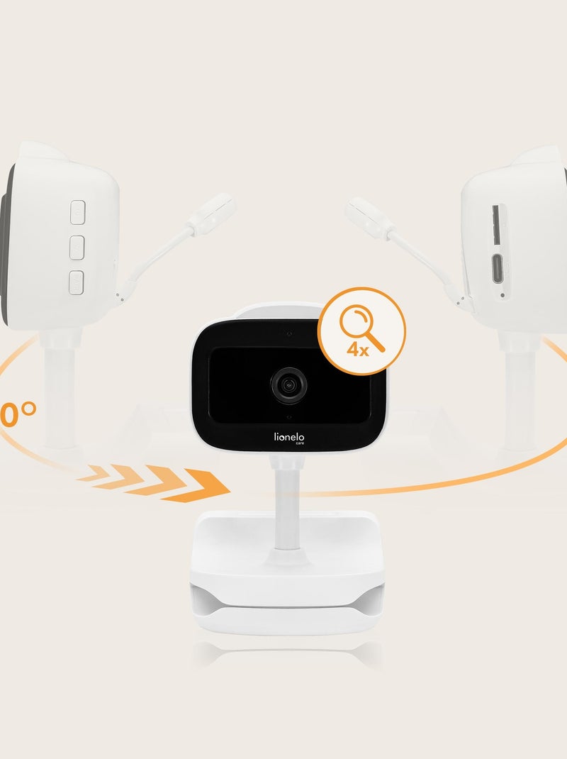 Babyphone vidéo sans fil - LIONELO Babyline Go - Jusqu'à 5 heures - Clip de fixation Blanc Blanc Noir - Kiabi