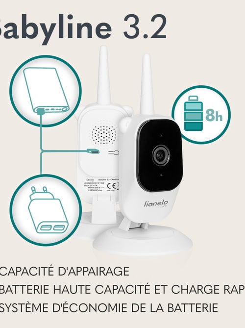 Babyphone vidéo sans fil LIONELO Babyline 3.2 - 2 x Caméra - Vision Nocturne - Kiabi