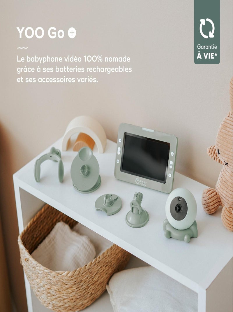 Babyphone vidéo YOO Go+ - Batterie Rechargeable Longue Autonomie 'Babymoov' Vert clair - Kiabi
